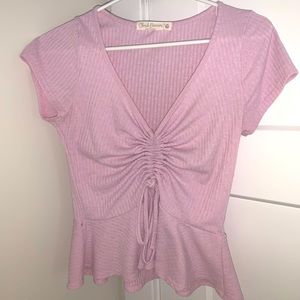 Cute and trendy purple ruched top